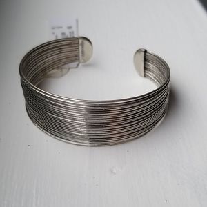 Lucky Brand Silver-Tone Wire-Thread Cuff Bracelet